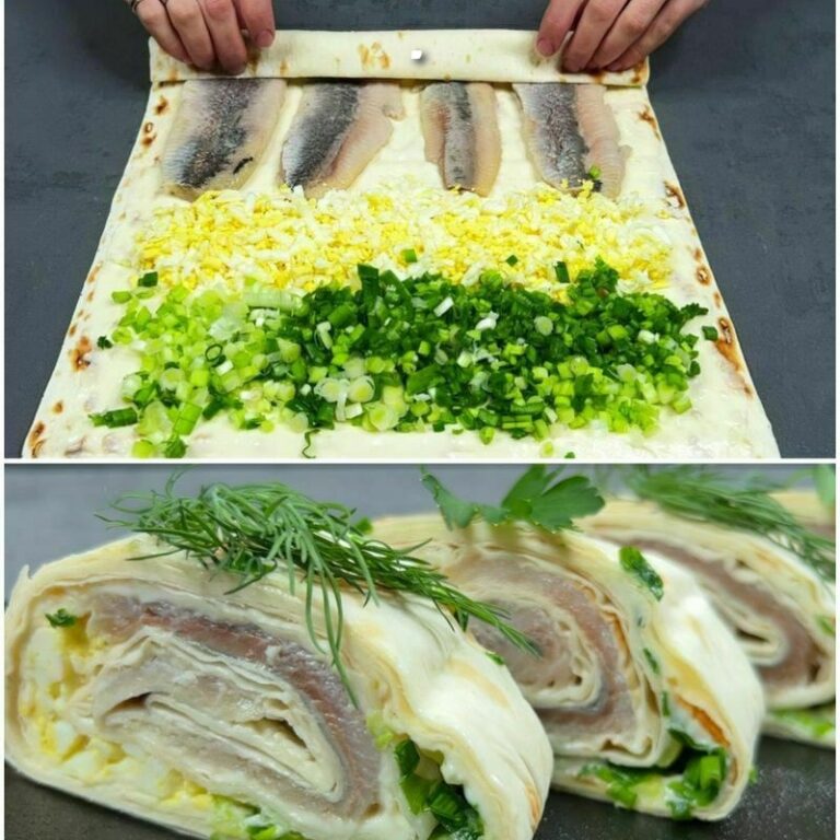 Prendo aringhe, lavash e cucino un panino incredibilmente gustoso per pochi centesimi! Vola via per primo sulla tavola delle feste (delizioso e semplice)