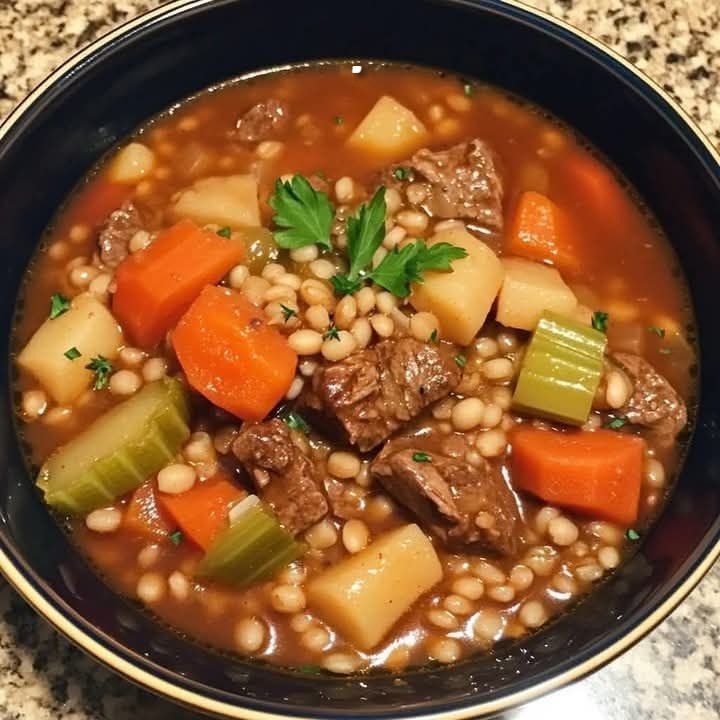 Stufato rustico di manzo e orzo