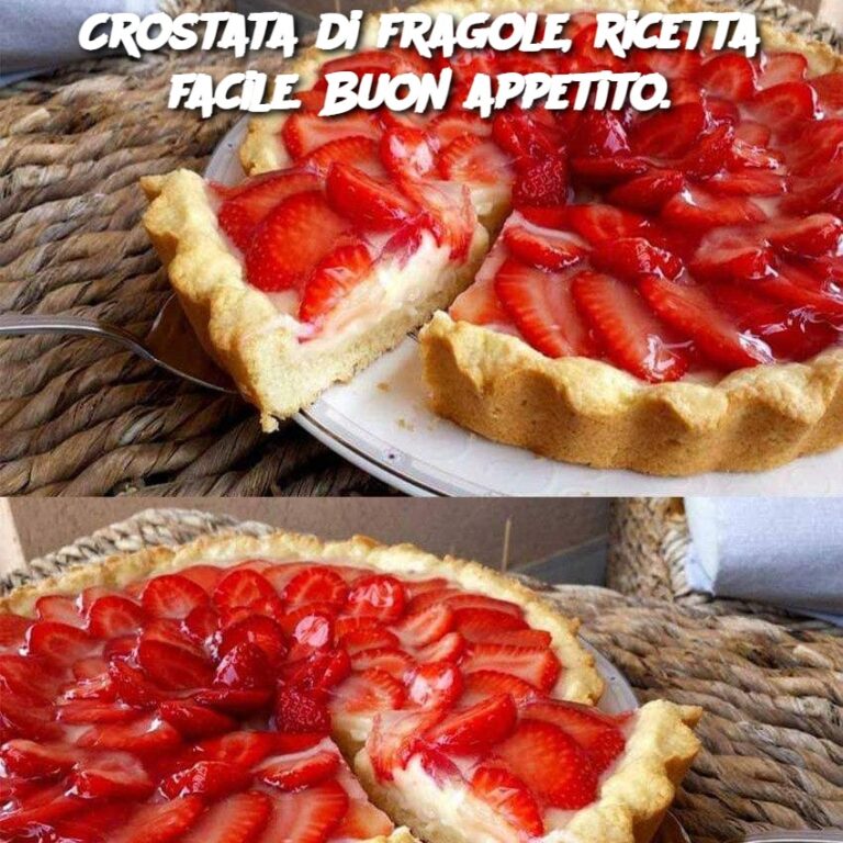 Crostata di fragole, ricetta facile. Buon appetito.