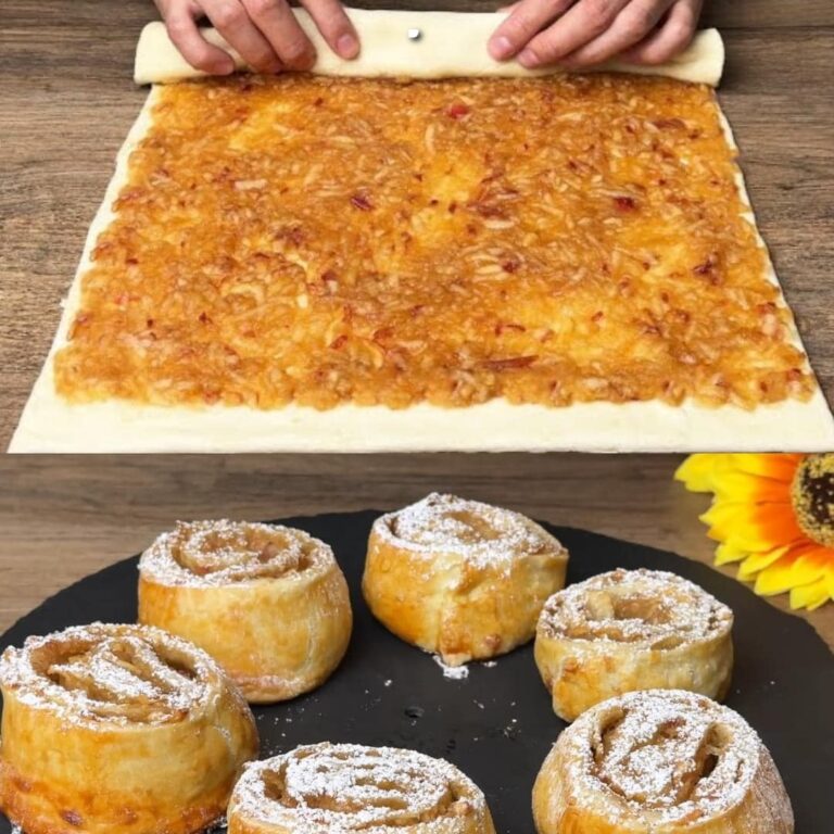 Rotoli di pasta sfoglia alle mele, pronti in soli 10 minuti