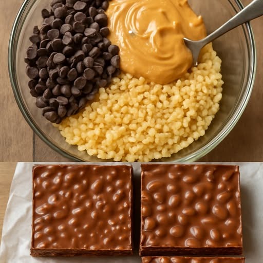 Barrette croccanti al cioccolato e arachidi senza cottura
