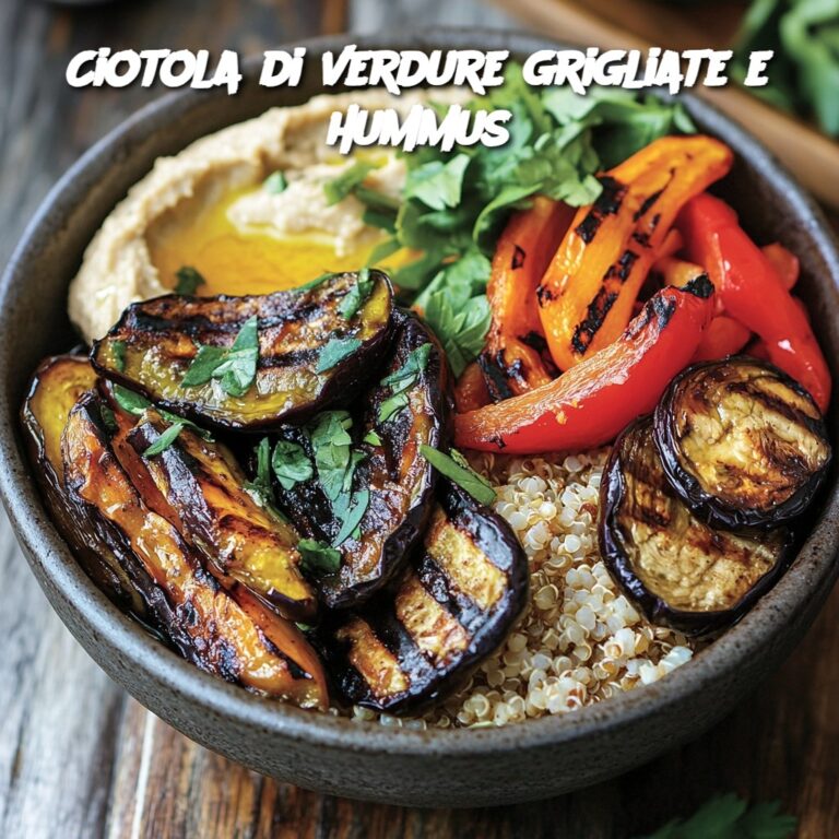 Ciotola di verdure grigliate e hummus