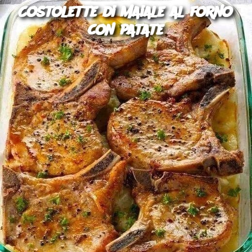 Costolette di maiale al forno con patate