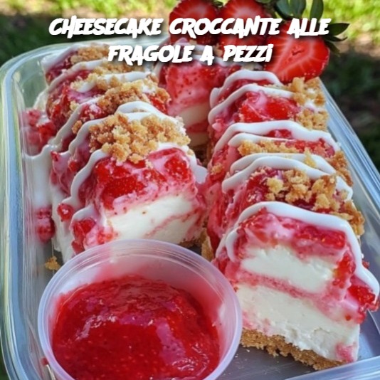 Cheesecake croccante alle fragole a pezzi