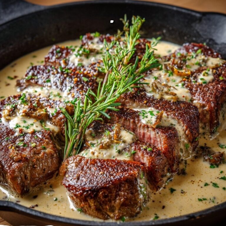 Bistecca cremosa all'aglio