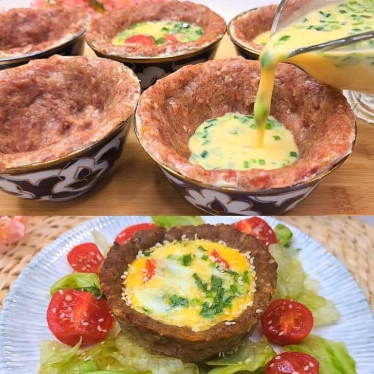 Sformato di foglie di cavolo ripiene di carne macinata e formaggio
