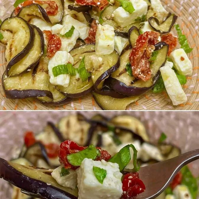 La ricetta delle melanzane grigliate con feta pomodori