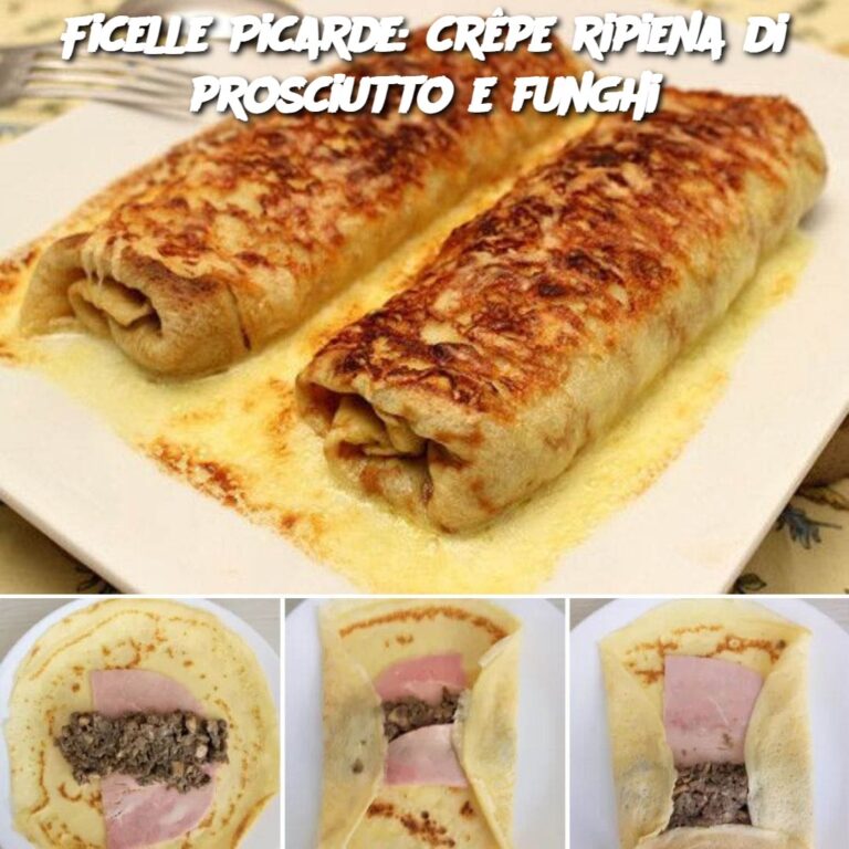 Ficelle Picarde: crêpe ripiena di prosciutto e funghi