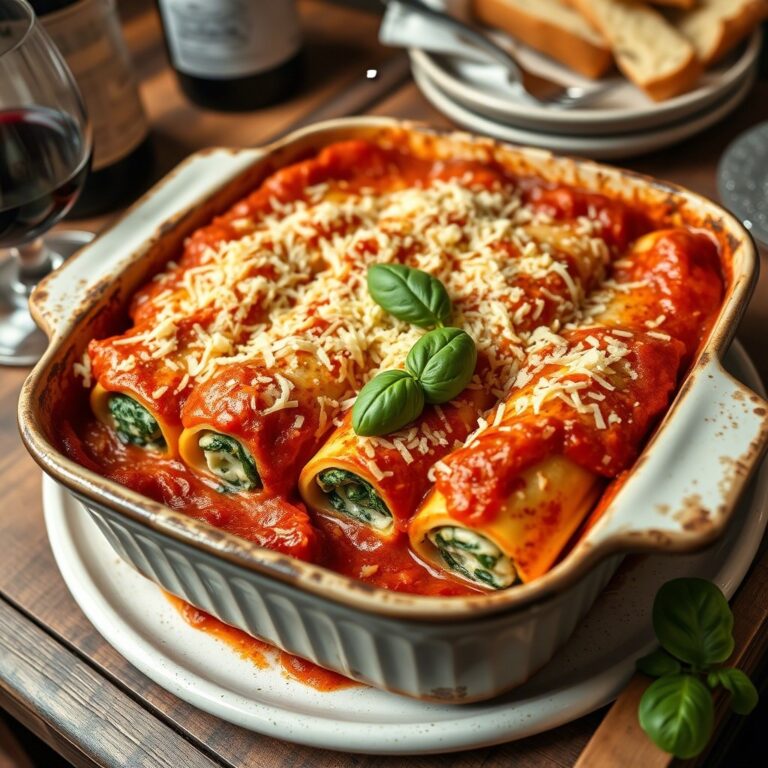 Manicotti ripieni di spinaci e ricotta fatti in casa