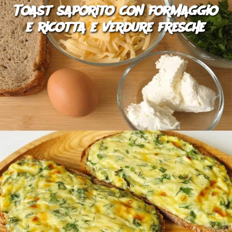 Toast saporito con formaggio e ricotta e verdure fresche