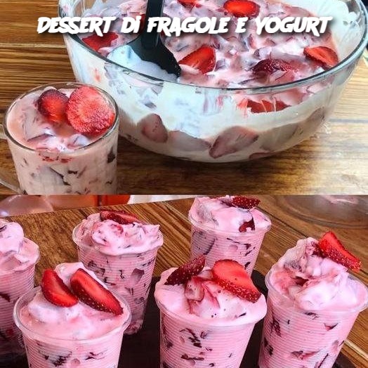 Dessert di fragole e yogurt