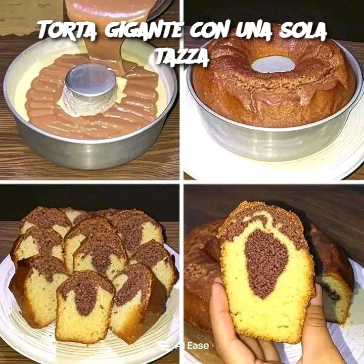 Torta gigante con una sola tazza