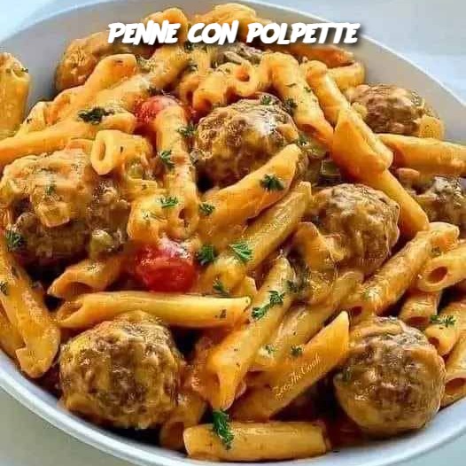 Penne con polpette