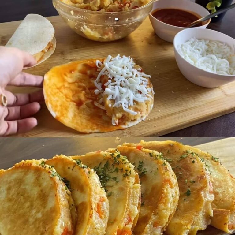 Tortillas Avvolte Con Formaggio, Patate E Cipolla