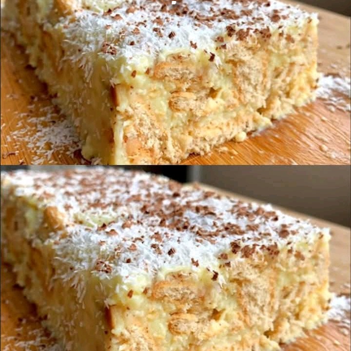 Budino al cocco e ciasto di biscotti