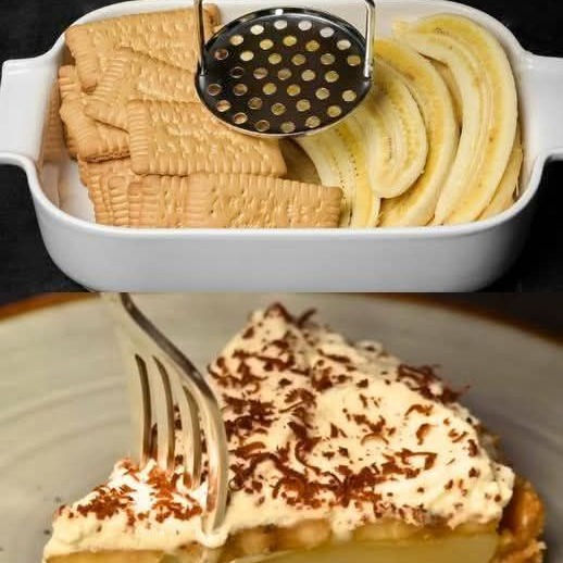 Frulla la banana con i biscotti! Rimarrai stupito! Delizioso dessert in 5 minuti senza cottura