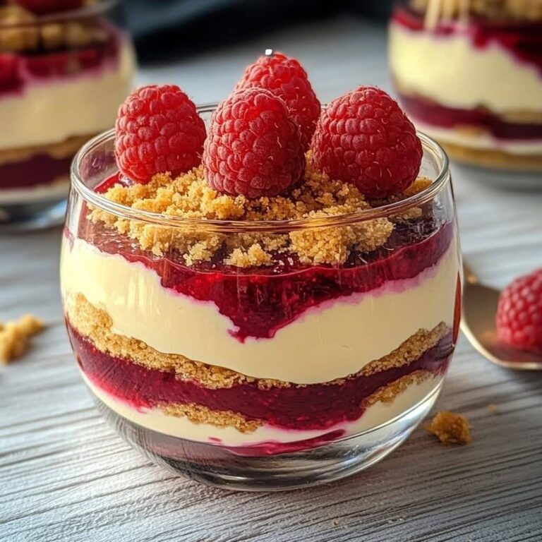 Cheesecake al lampone senza cottura in un bicchiere