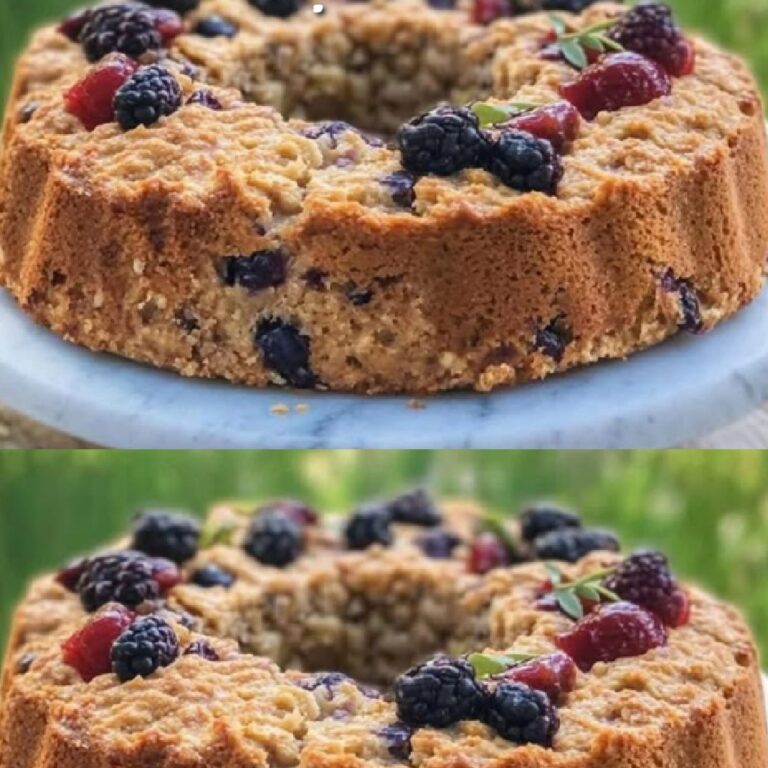 Torta di Farina d’Avena con Mele e Mirtilli Rossi