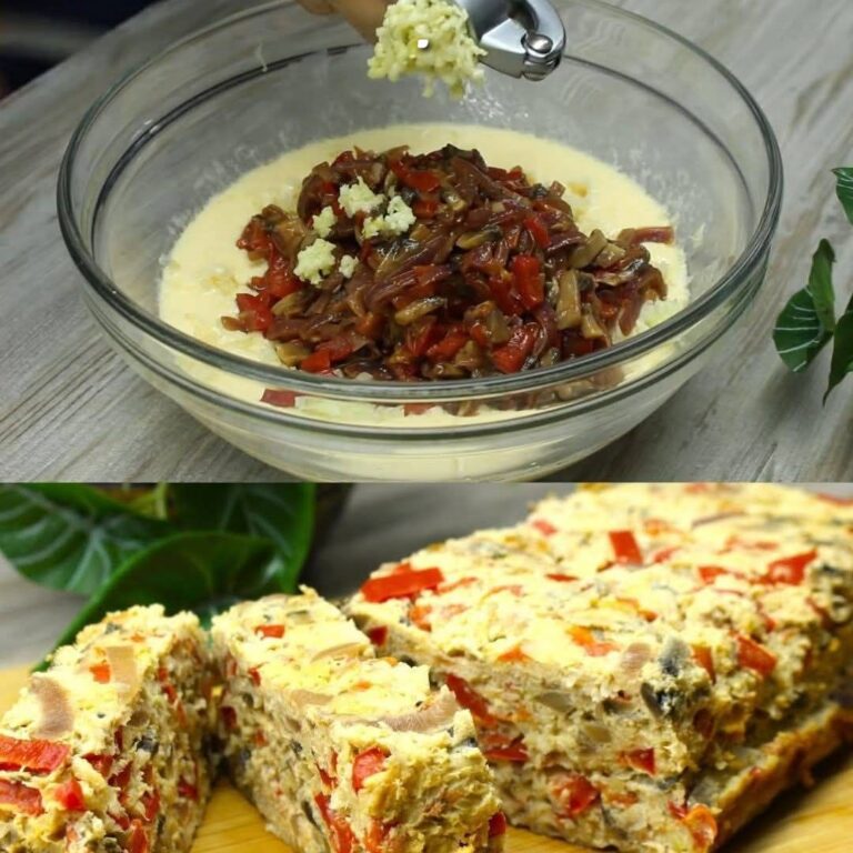 Torta di cavolo, funghi e verdure