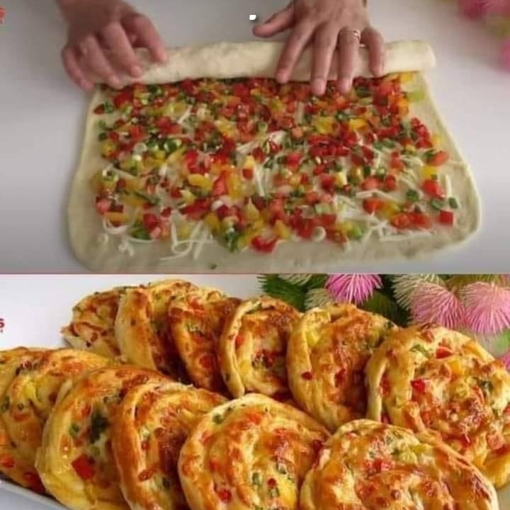 Deliziosi dolcetti a base di pasta ripiena di verdure