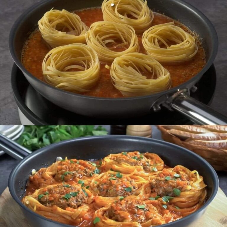 Nidi di tagliatelle con carne macinata – Veloci, gustosi e cotti in padella