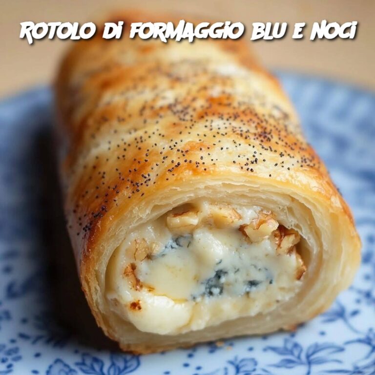 Rotolo di formaggio blu e noci