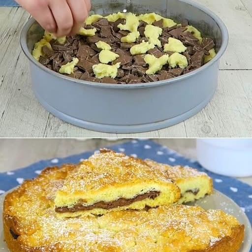 Spezzetta il cioccolato delle uova e aggiungilo alla frolla!  Sarà la sbriciolata più facile e golosa di sempre