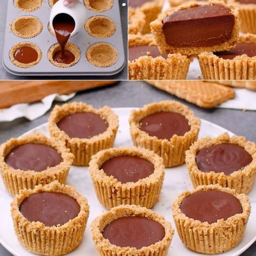 Avrai bisogno di biscotti e burro per la base e cioccolato e panna per il ripieno! È semplice e delizioso Guarda la ricetta nel primo commento