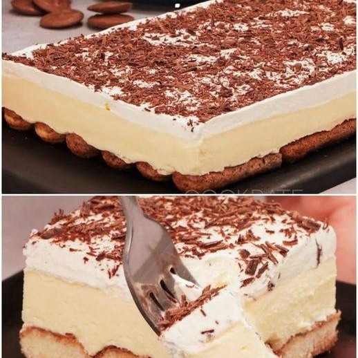 Torta fatta in casa in uno stampo (senza cottura) – torta cremosa e deliziosa (con biscotti, crema al tuorlo d’uovo e panna montata)