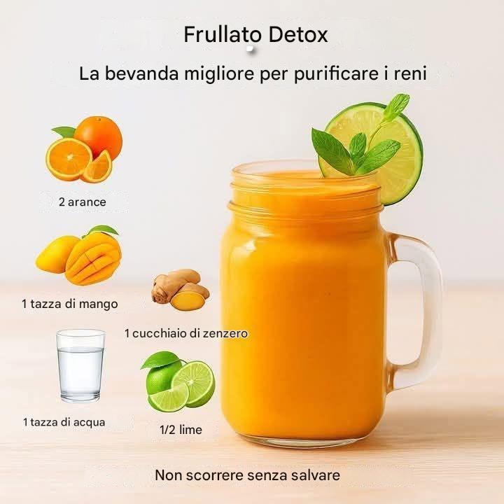 I tuoi reni ti ringrazieranno! Un bicchiere di questo frullato detox e frizzante = un ristoro completo per tutto il corpo