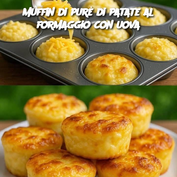 Muffin di purè di patate al formaggio con uova