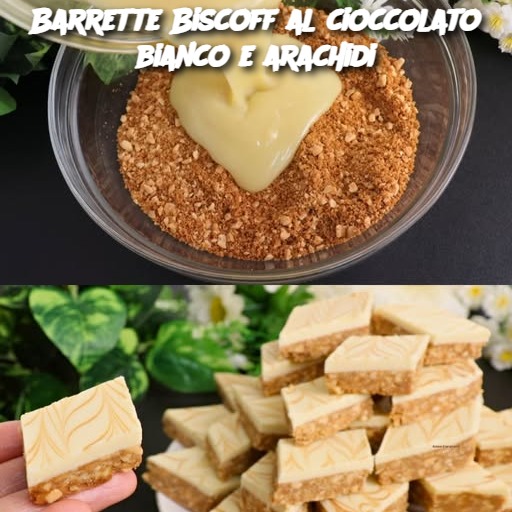Barrette Biscoff al cioccolato bianco e arachidi