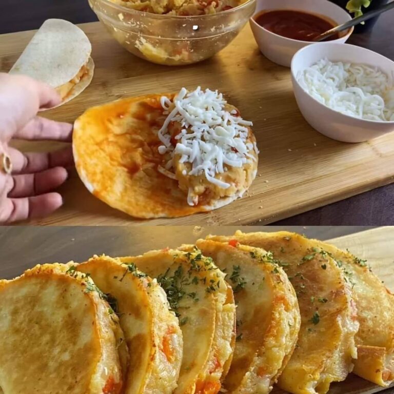 Tortillas Avvolte Con Formaggio, Patate E Cipolla