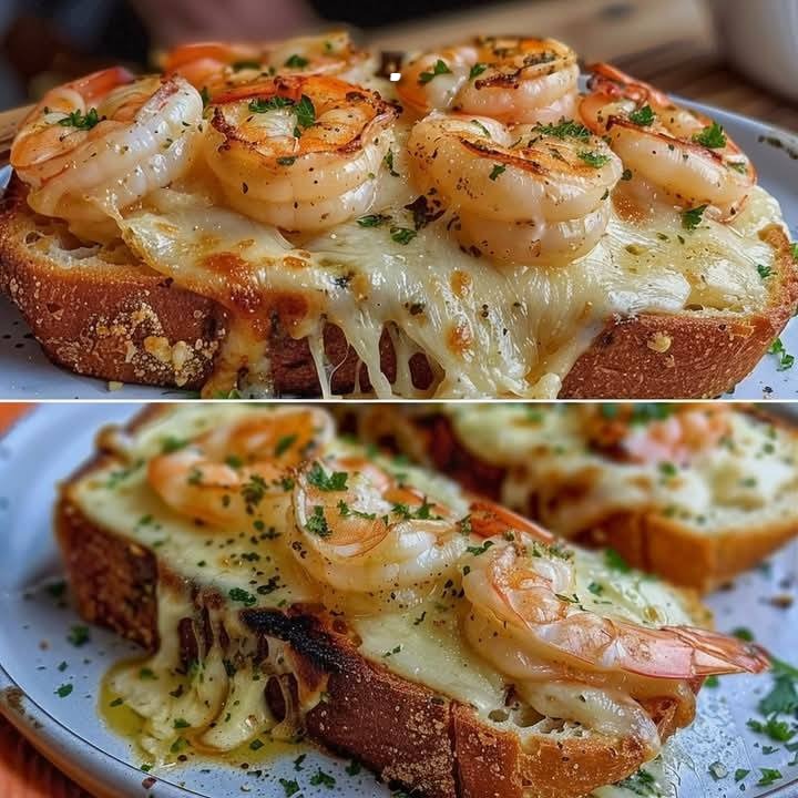 Formaggio, pane all’aglio, gamberi, formaggio grigliato