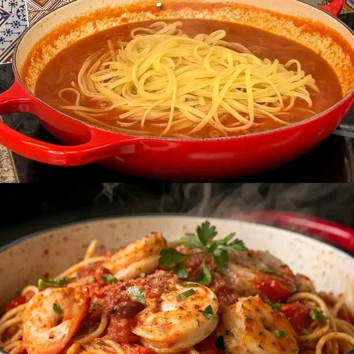 Linguine Piccanti con Gamberi Aglio e Acciughe