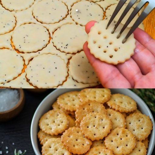 Krakers croccanti al formaggio e semi di papavero