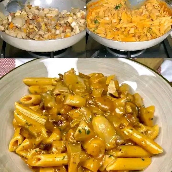 La pasta alla boscaiola