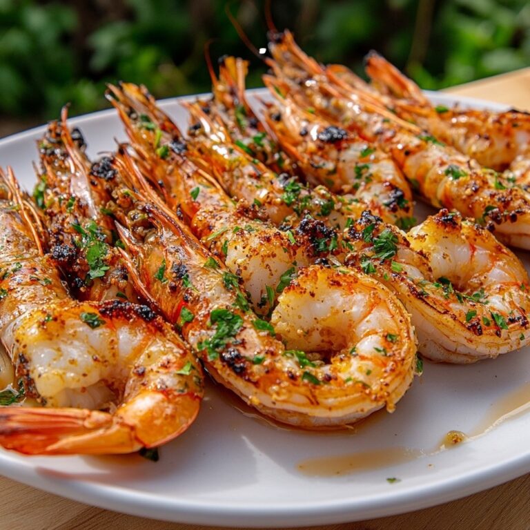 Gamberi grigliati marinati con limone, aglio e peperone dolce