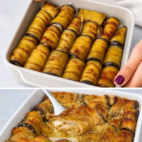 Involtini di melanzane con pollo e formaggio al forno Belli da vedere, buoni da impazzire: involtini di melanzane al forno, un’idea furba per la cena pronti in 30 minuti (e con solo 220 Kcal)
