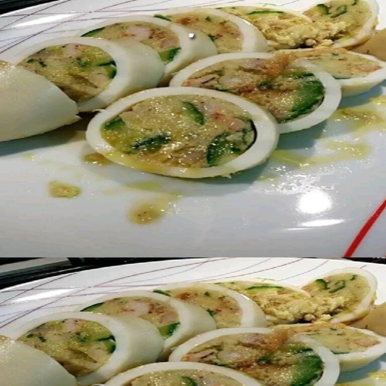 Tubi di totano ripieni con gamberetti e zucchine