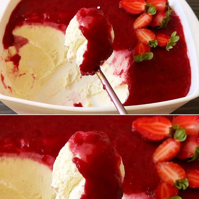 Con lo yogurt e un po di fragole ho fatto il dolce dell estate