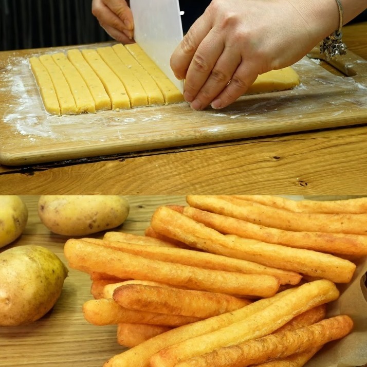 Bastoncini di patate al burro all’aglio con formaggio