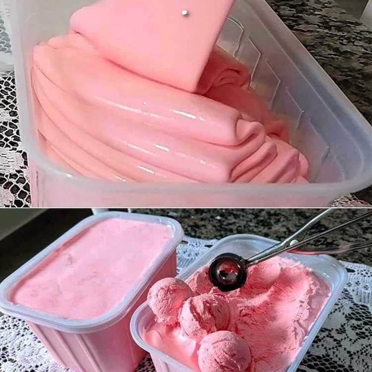 Gelato alla fragola fatto in casa, fatto senza gelatiera