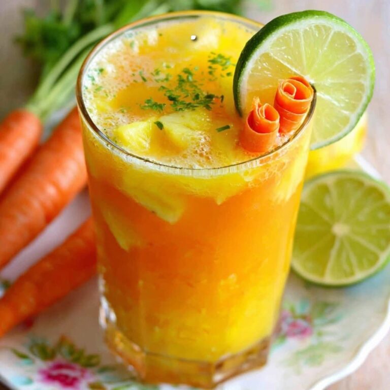 Cocktail analcolico di carota, ananas e lime