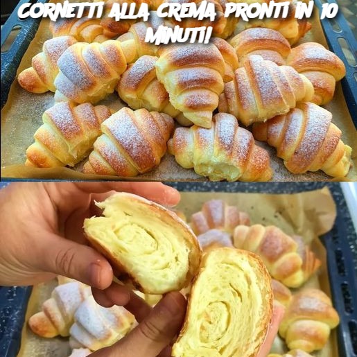 Cornetti alla crema pronti in 10 minuti!
