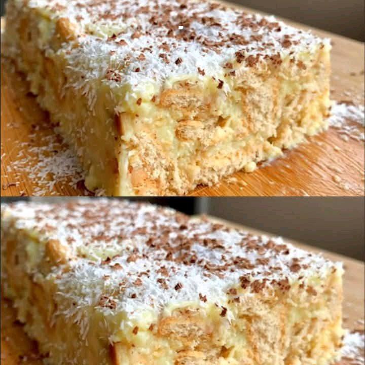 Budino al cocco e ciasto di biscotti