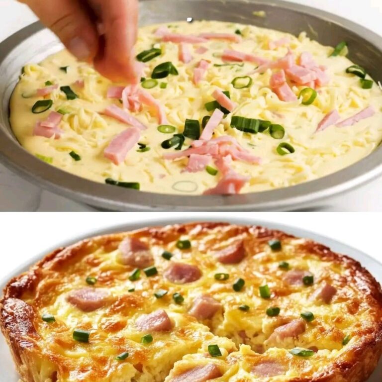 Quiche facile e senza crosta di prosciutto per colazione