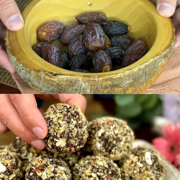 Bocconcini energetici senza cottura con banana e datteri e noci