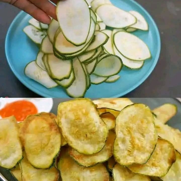 Chips di zucchine fritte croccanti