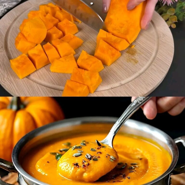 Zuppa cremosa di zucca e verdure con crostini alle erbe